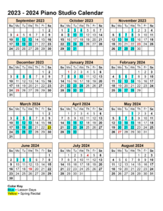 Piano Lesson Calendar